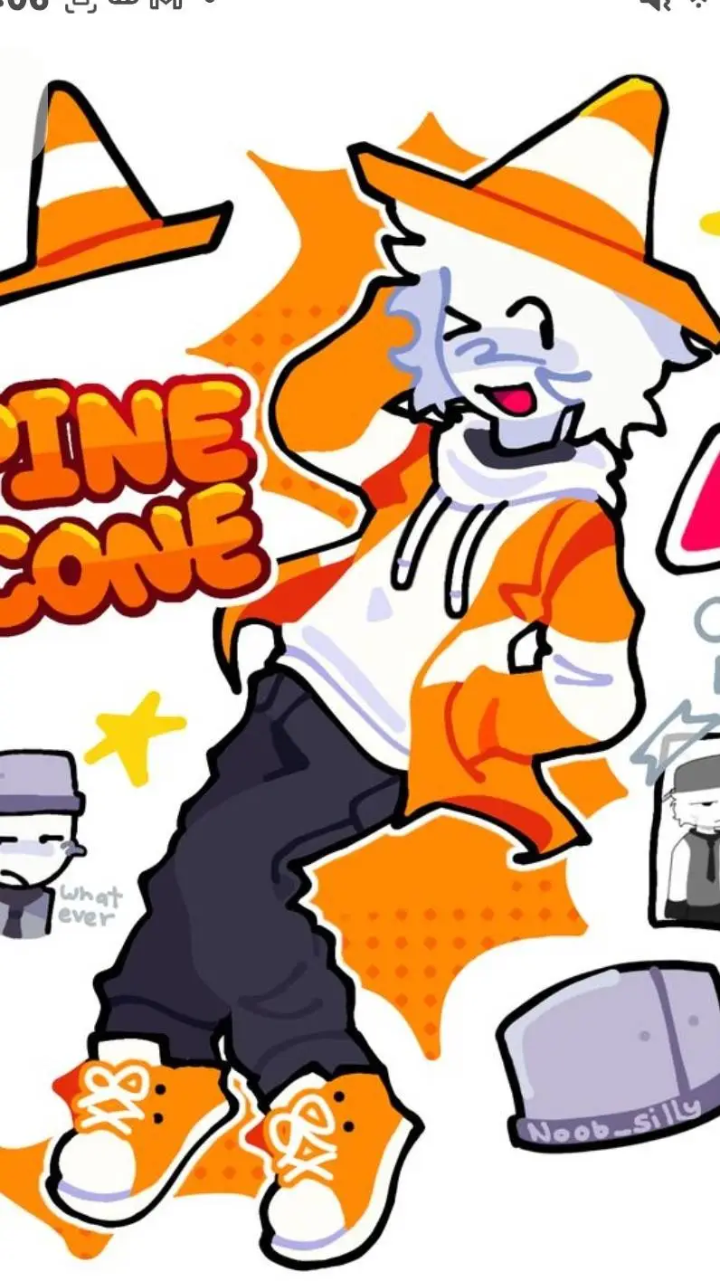 ai character: 🧡cone🧡 background