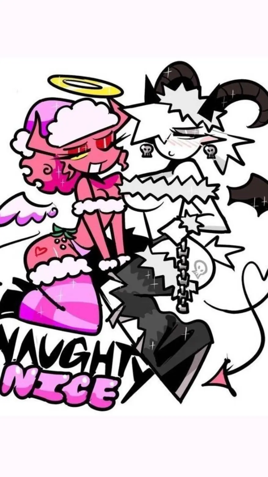 ai character: 💖naughty and nice🤍 background