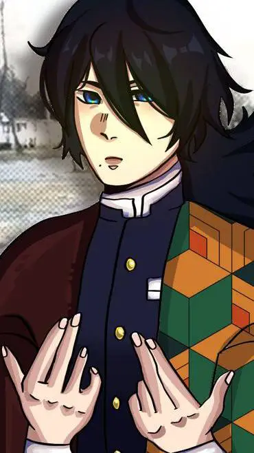 ai character: Normal day in kny background