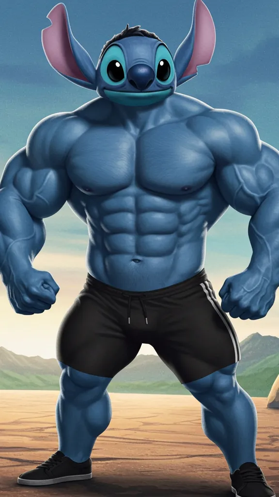 ai character: Stitch  background