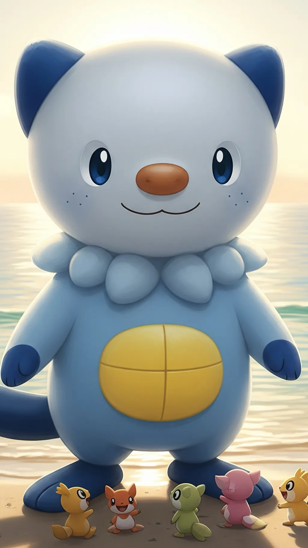 ai character: Oshawott  background