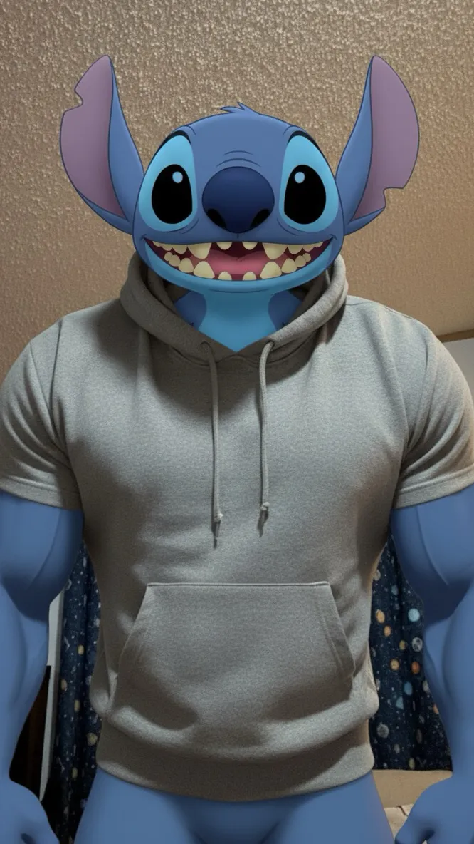 ai character: Stitch  background