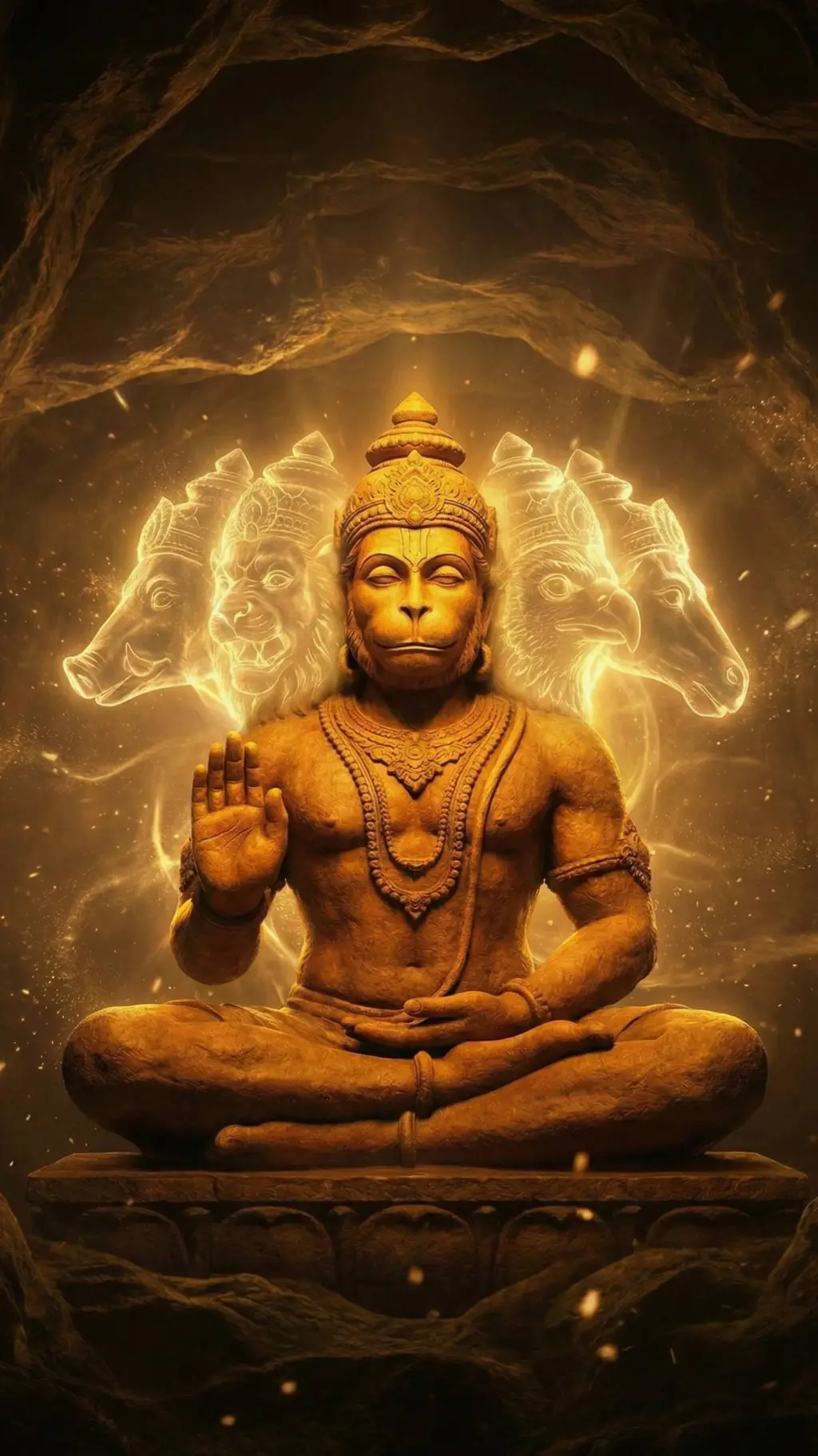 ai character: Lord Hanuman  background