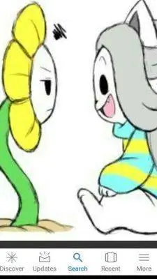 ai character: temmie X flowey background