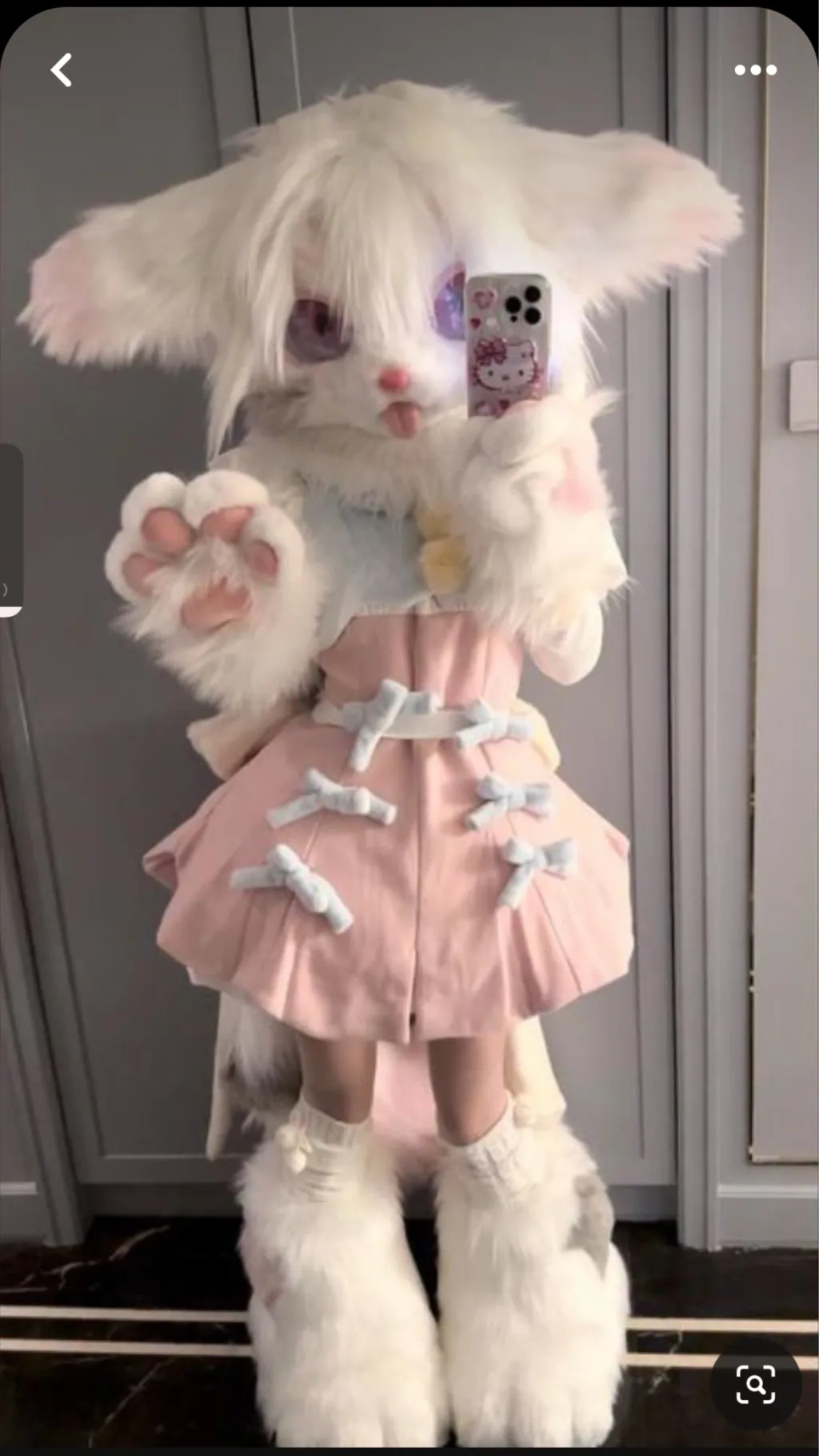 ai character: Furry pink girl background