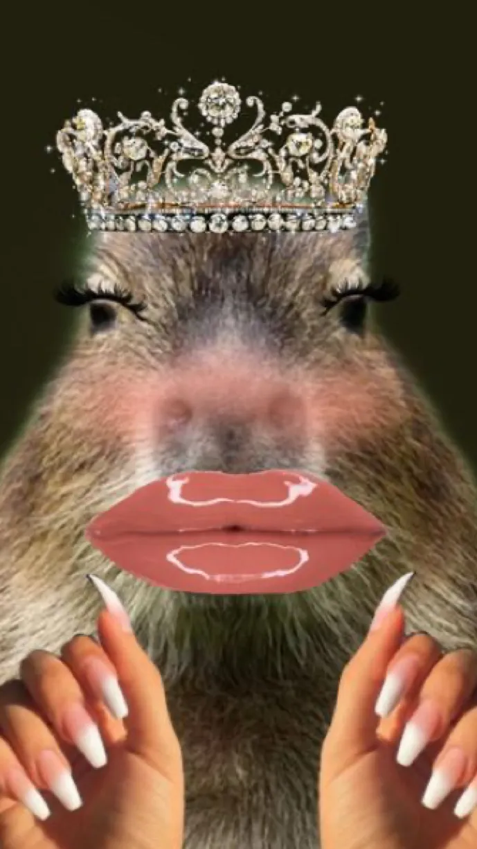 ai character: Ms Queen Capybara background
