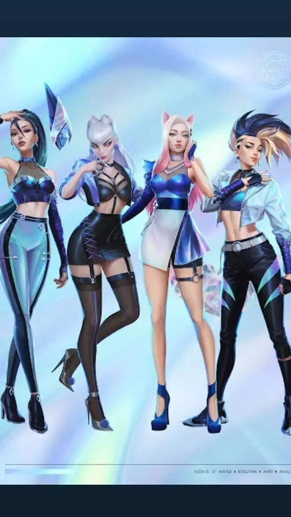 ai character: K/DA X HeartSteel background