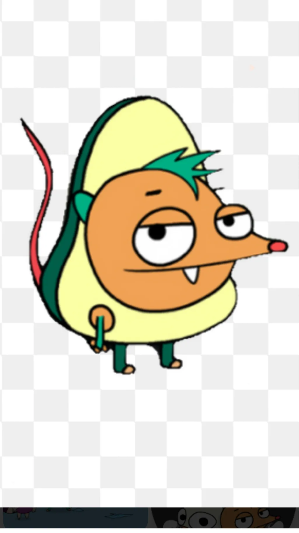 ai character: Fruit Suit Critter background