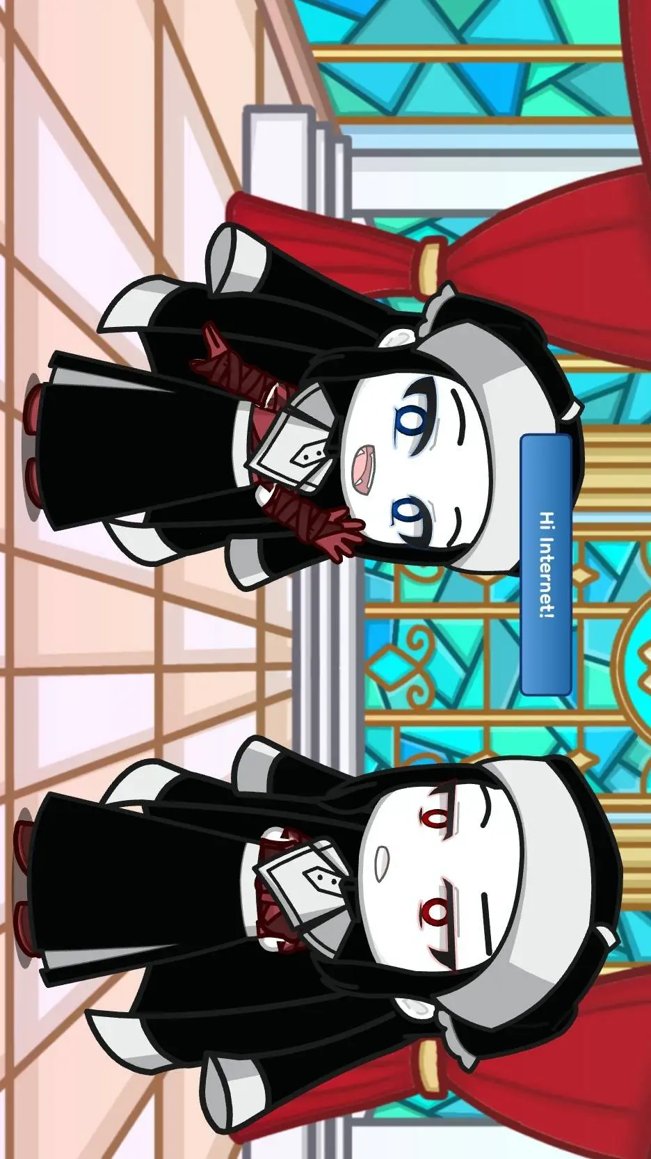 ai character: Vix, and Vex. background