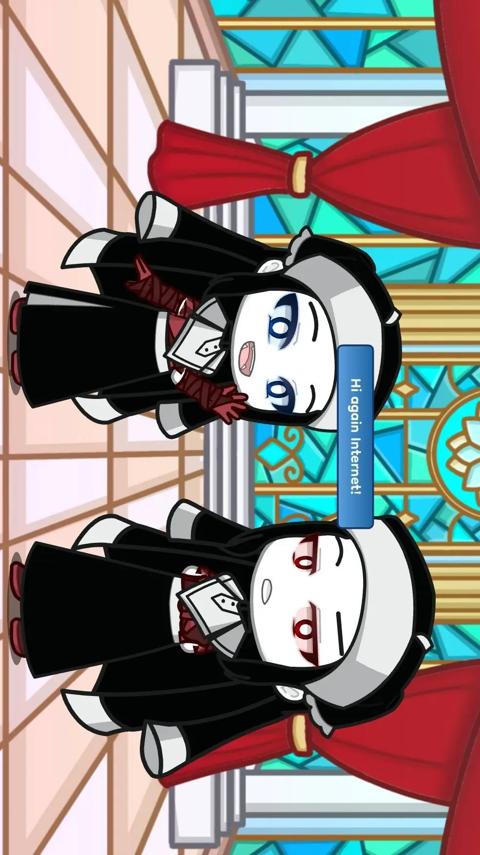ai character: Vix, and Vex. background