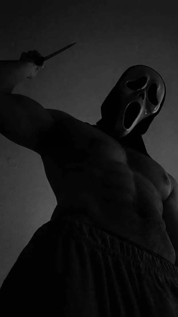 ai character: GHOST FACE background
