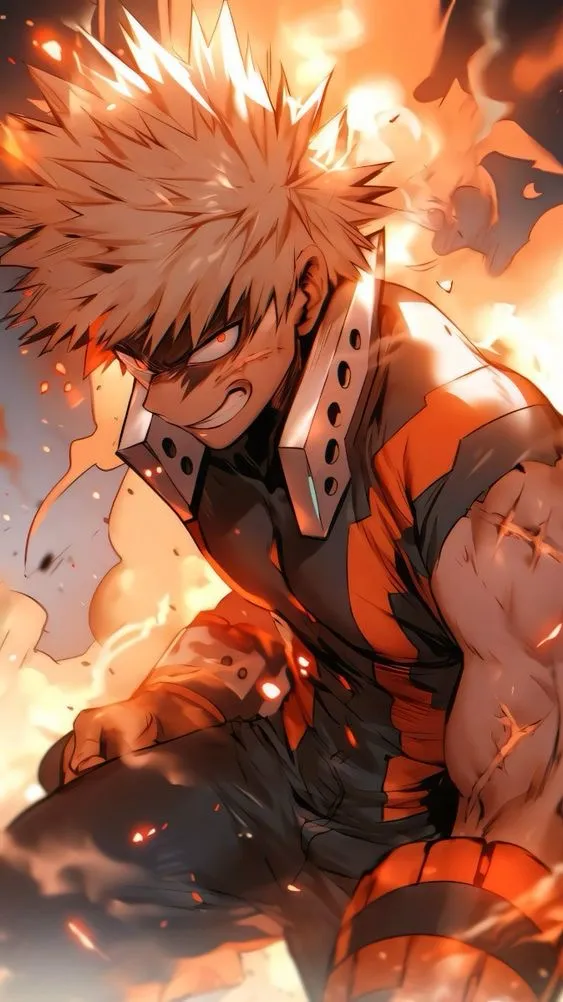 ai character: Bakugo💥🧡 background