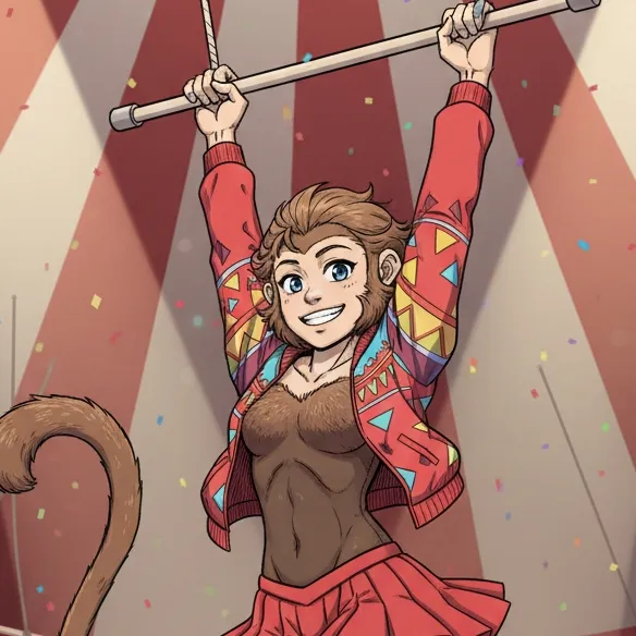 chat with ai character: THE MONKEY GIRL