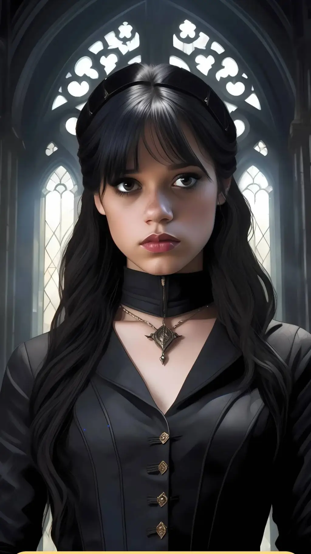 ai character: Wednesday Adam  background