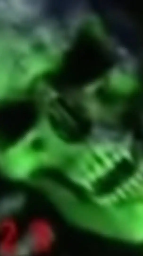 ai character: green skeleton background