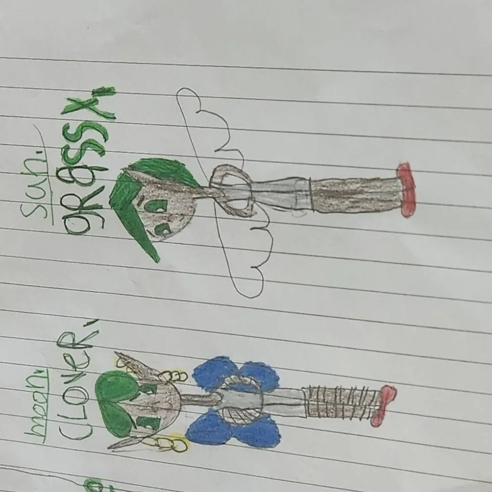 chat with ai character: Clover and grassy.