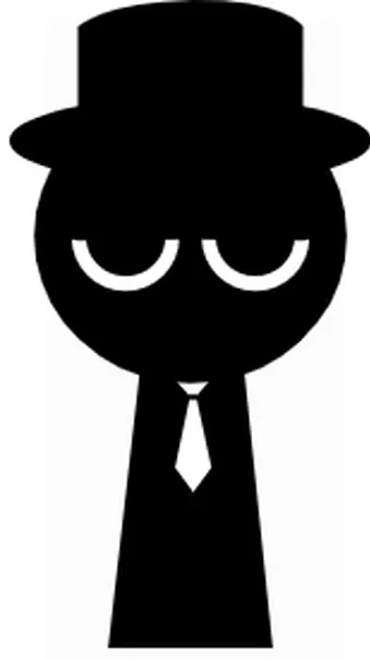 ai character: Black hat  background