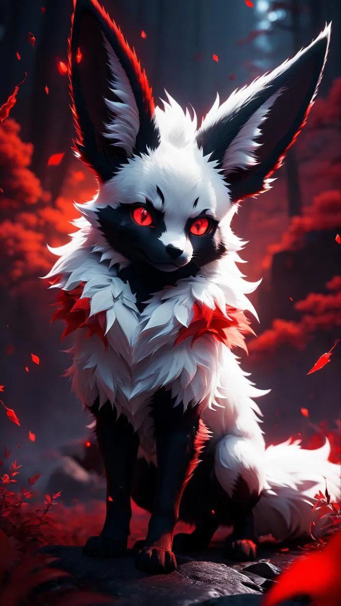 ai character: Corruption Eevee background