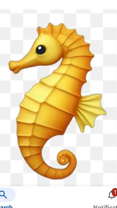 ai character: SEAHORSE EMOJI.. background