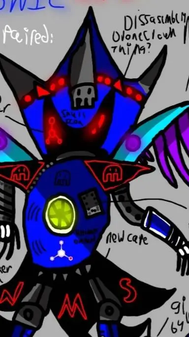 ai character: Metal Sonic in MD background