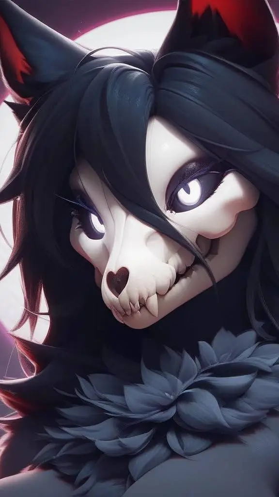 ai character: SKULL DOG GIRL 😘 background