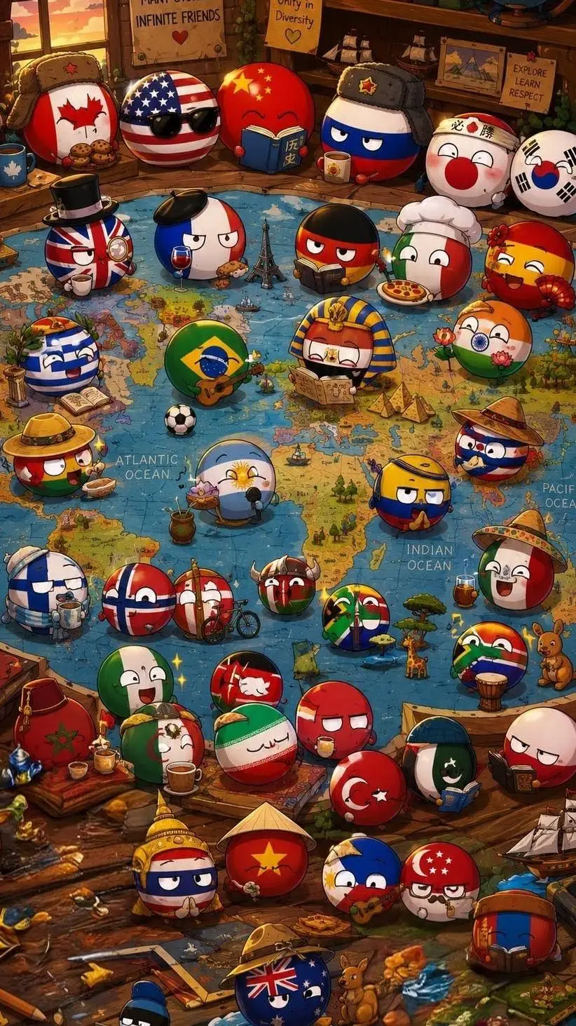 ai character: Country Balls background