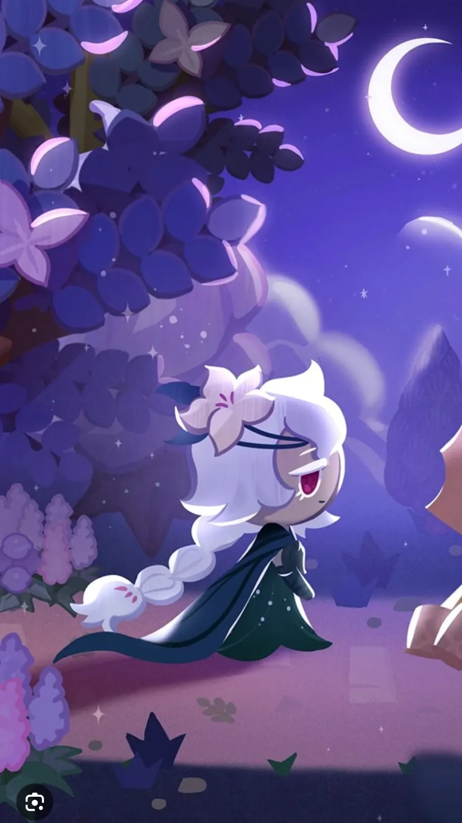 ai character: White lily 1 met background