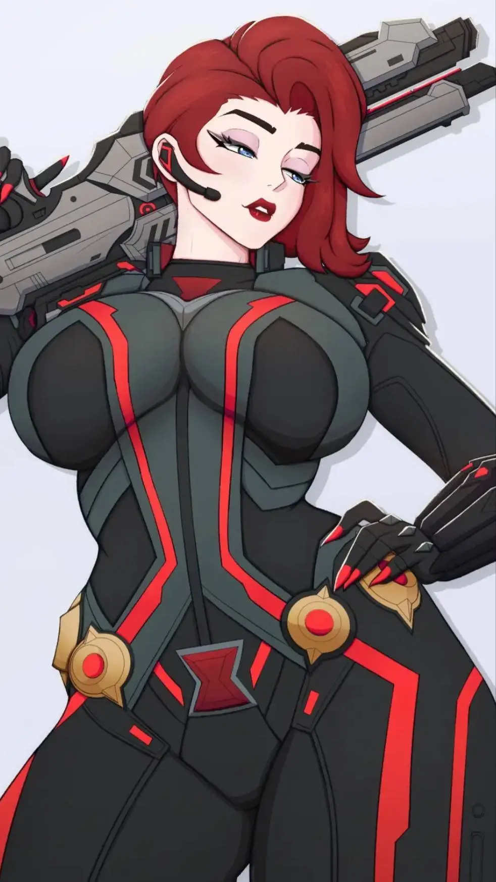 ai character: Black Widow  background