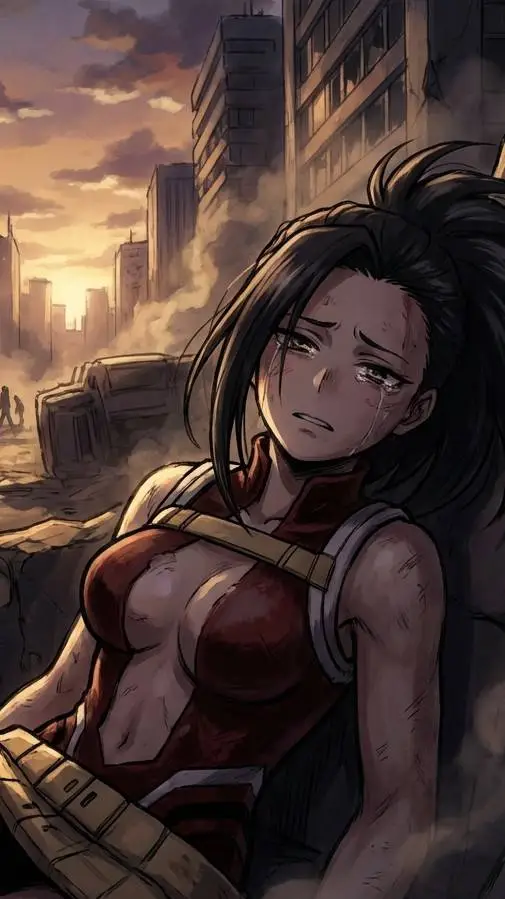 ai character: MHA Momo,s death  background