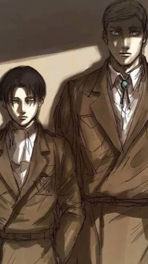 ai character: Levi + Erwin  background