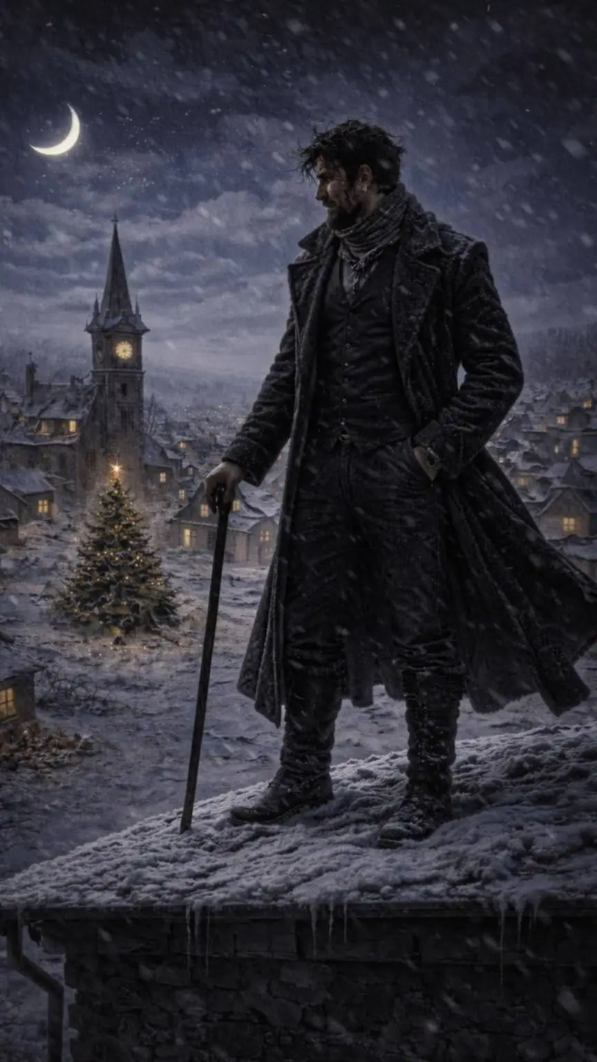 ai character: Ebenezer Scrooge, background