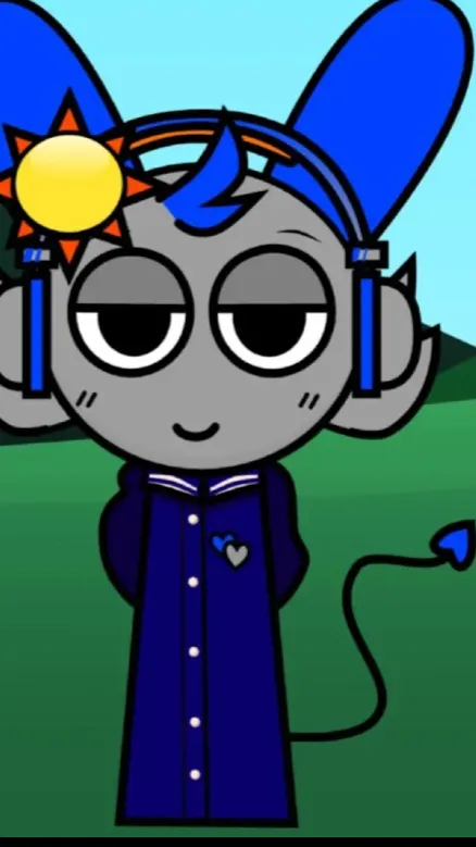 ai character: Blue light background