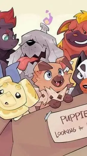 ai character: pokemon puppies background