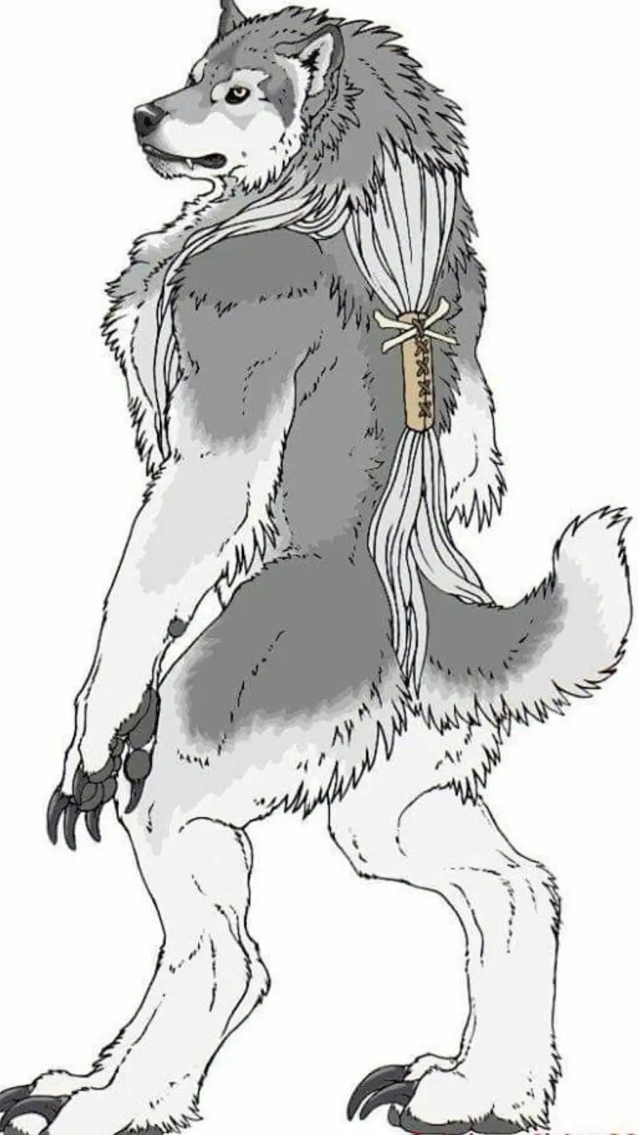 ai character: male wolf background