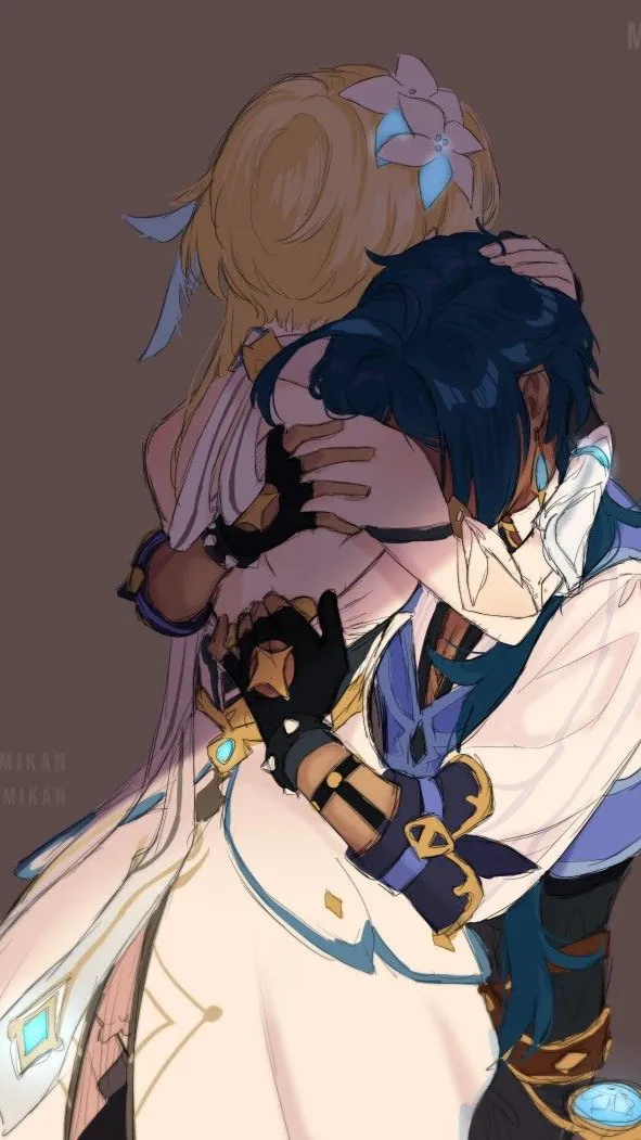 ai character: Kaeya x lumine  background