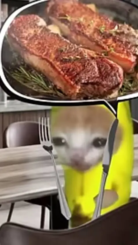 ai character: Banana cat  background