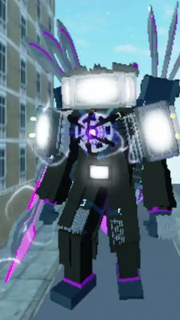 ai character: Titan TV man  background