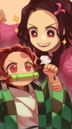ai character:  Nezuko & Tanjiro background