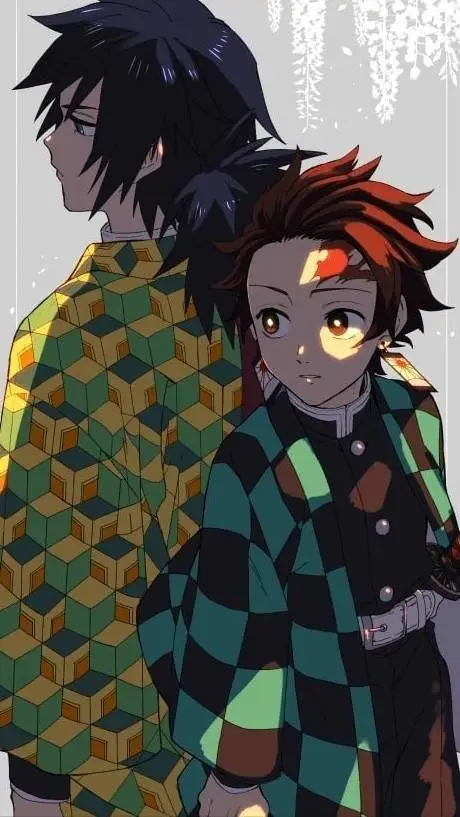 ai character: Tanjiro and Giyu😁 background