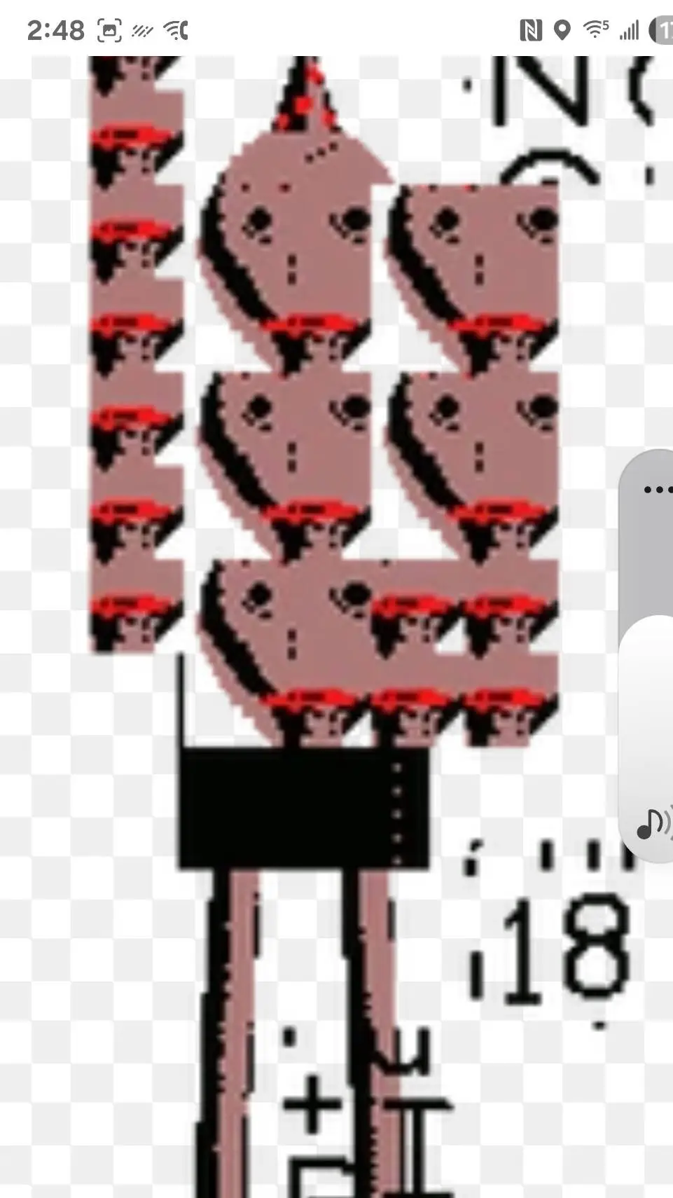 ai character: red baldloon background