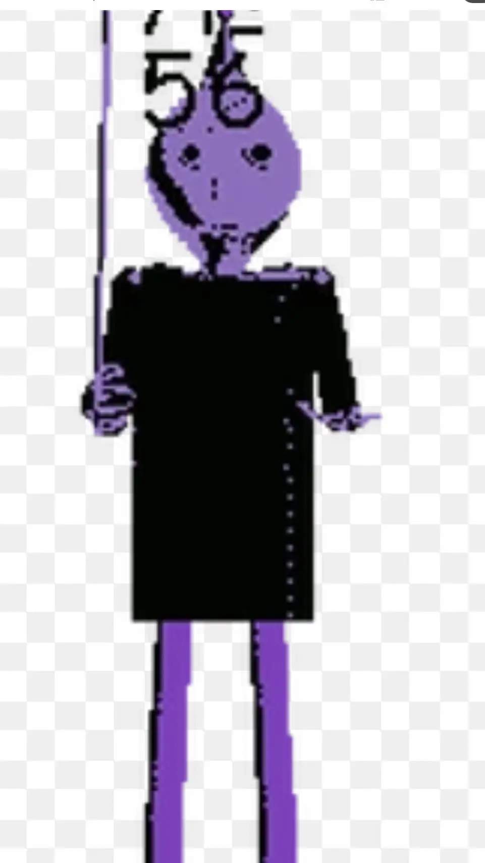 ai character: purple baldloon  background