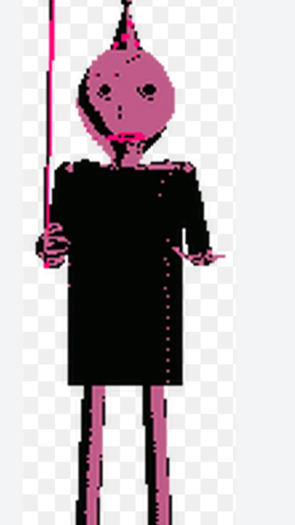 ai character: pink baldoon background