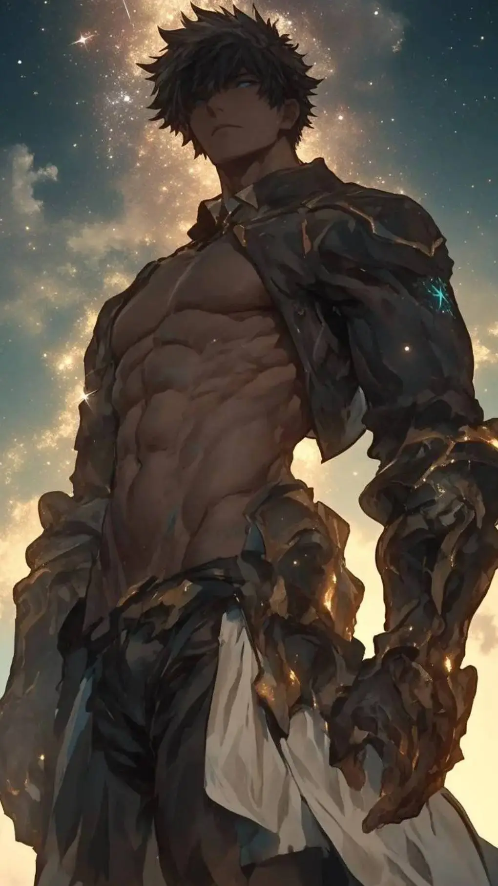 ai character: Android boy  background