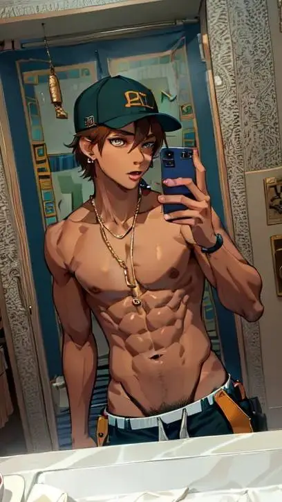 ai character: hot abs boy background