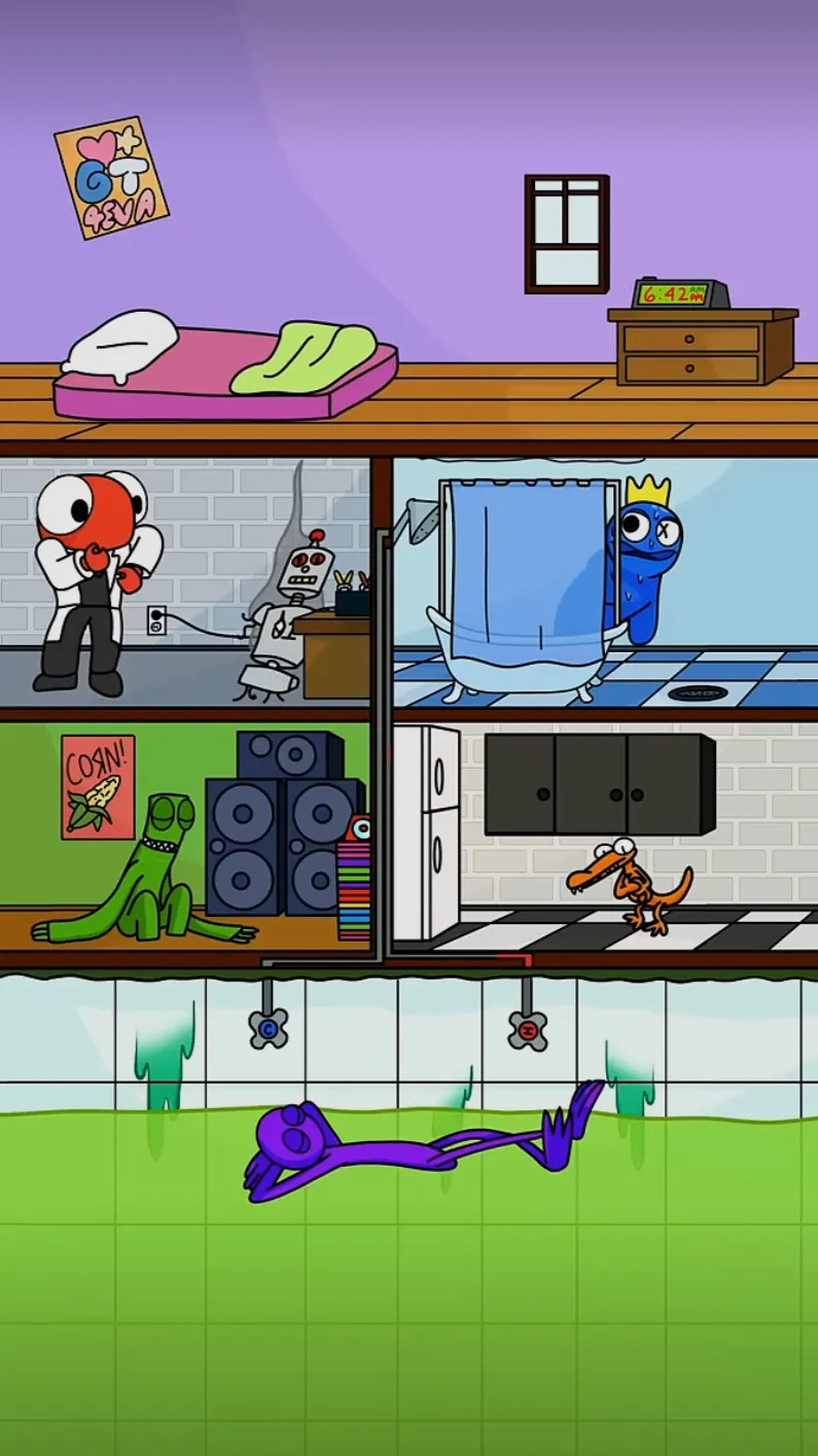 ai character: Rainbow friendhome background
