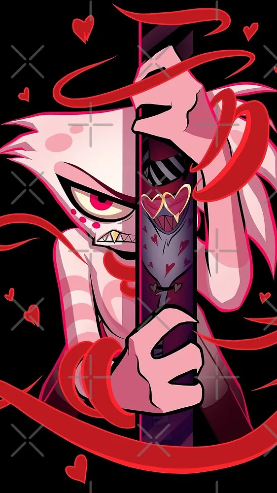ai character: Angel dust & Val background