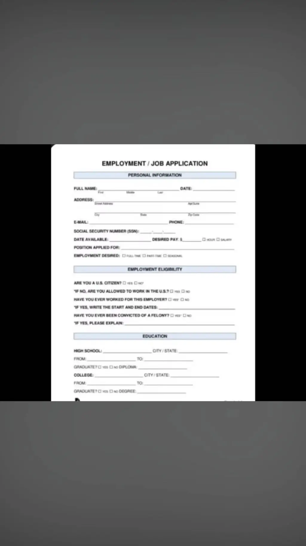 ai character: job background