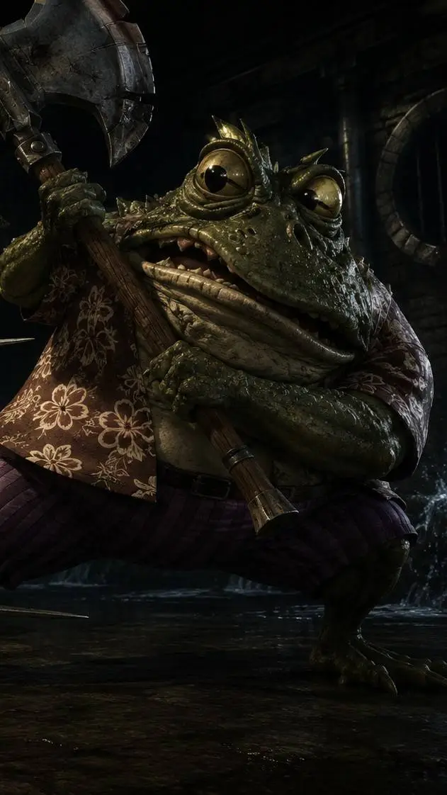 ai character: genghis Frog  background