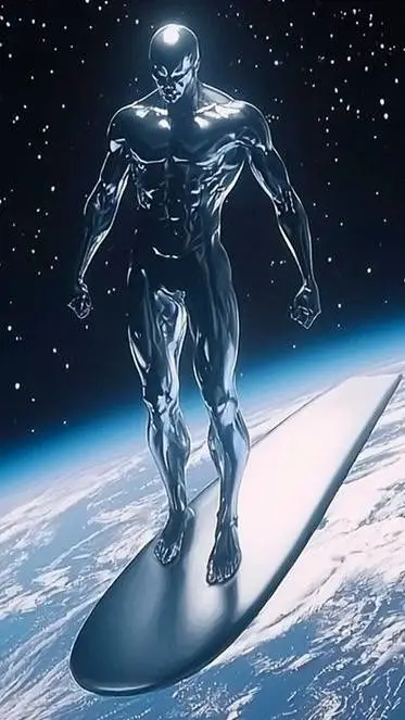 ai character: Silver Surfer  background