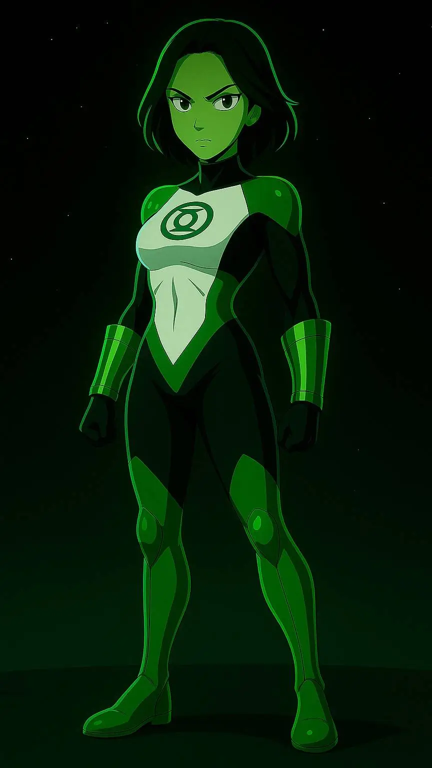 ai character: Blair Greenlantern background